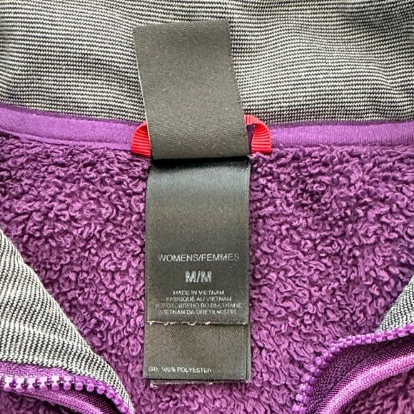 The North Face Womens M Purple Fuzzy Fleece Pullover 1/4 Zip Kangaroo Pocket - Picture 3 of 6